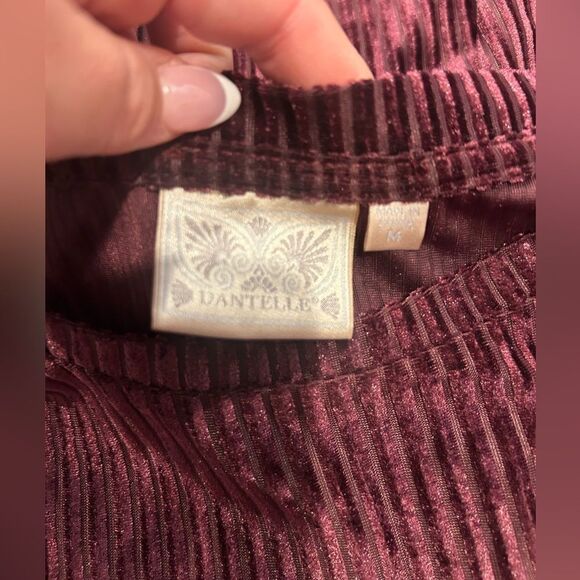 Anthro Dantelle Ribbed Velvet Top Size M - Picture 4 of 4